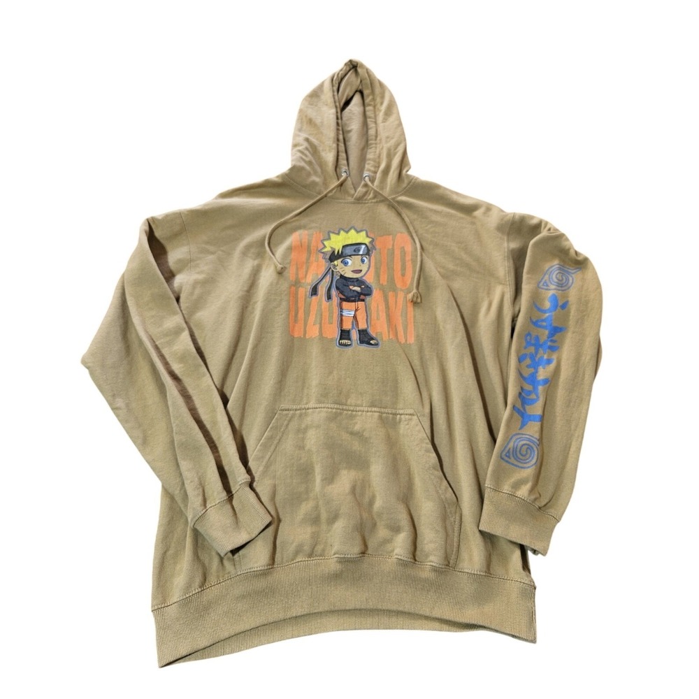 Vintage Naruto‎ Shippuden Mens 2XL Hoodie Anime 2X In Brown